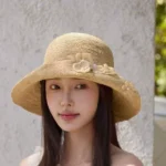 Raffia Hat Raffia Floral Bucket Hat