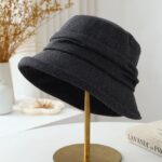 Bucket Hat Pleated Solid-Color Bucket Hat