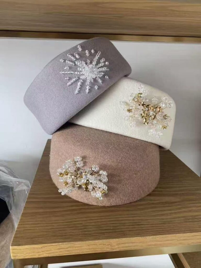 Felt Hat YL26-H-129 Crystal Flower