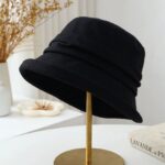 Bucket Hat Pleated Solid-Color Bucket Hat