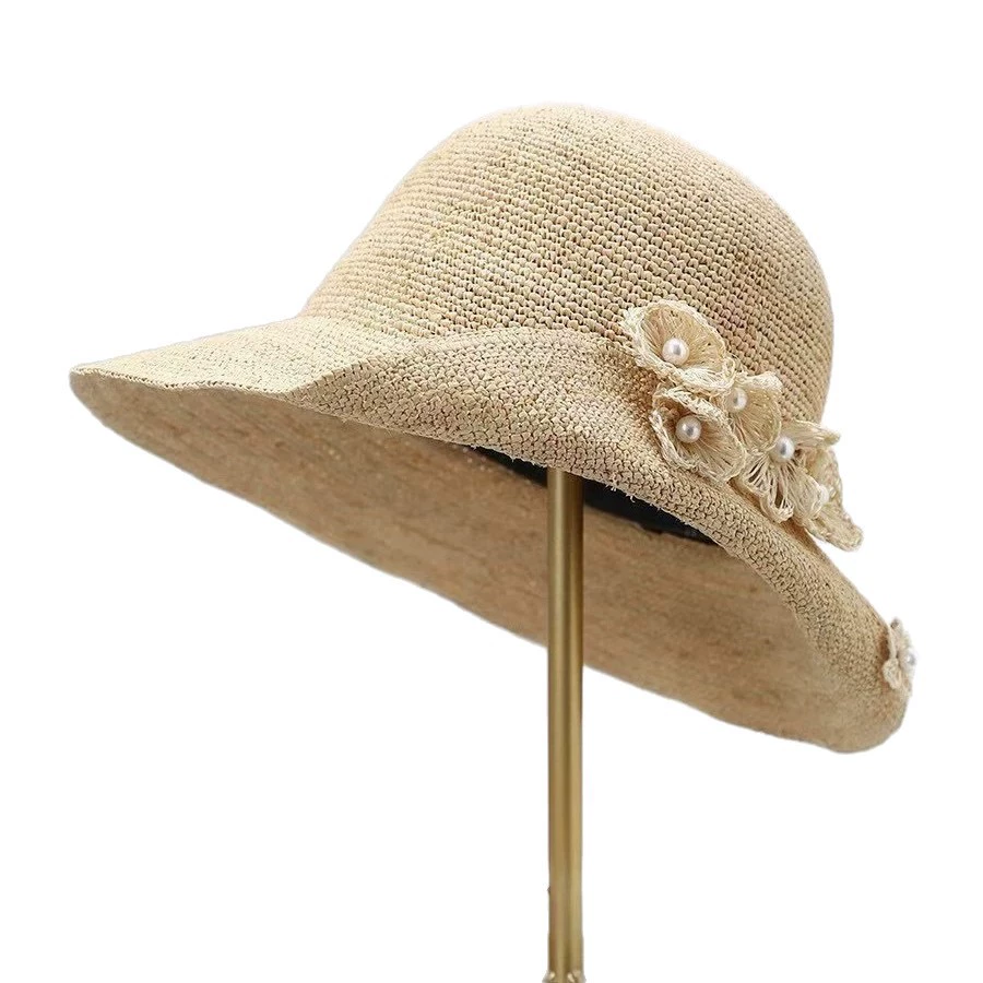 Raffia Hat Raffia Floral Bucket Hat