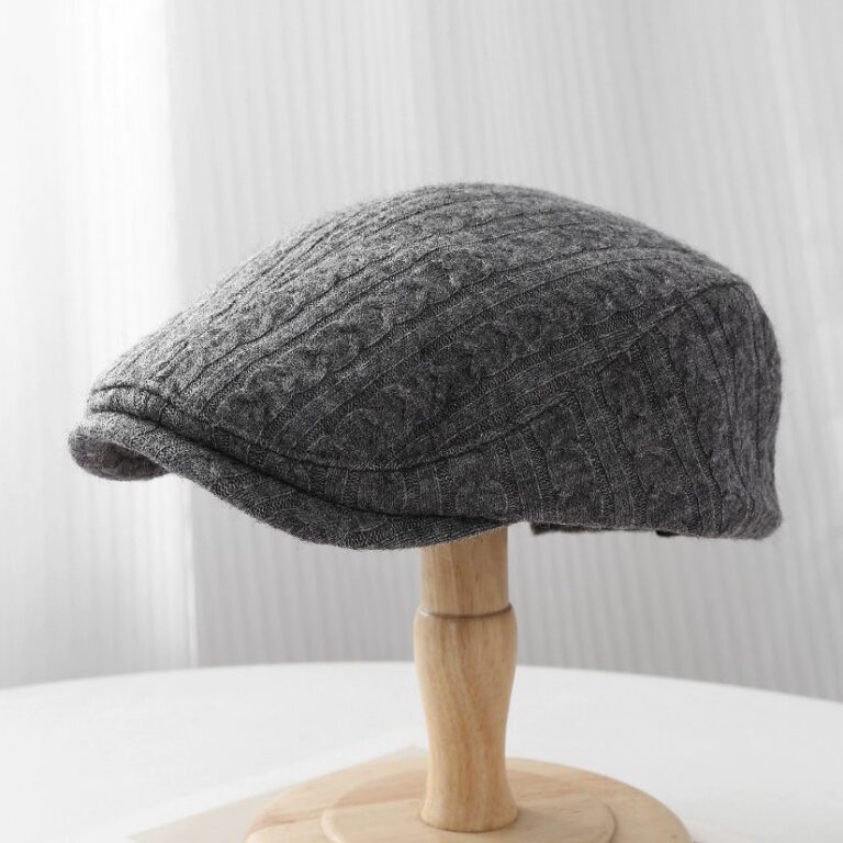 Beret Cable-Knit Flat Cap